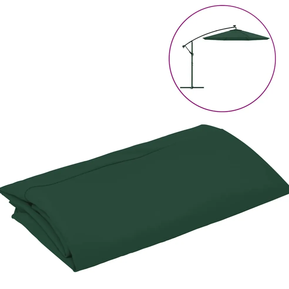 vidaXL Vervangingsdoek voor tuinparasol 300 cm groen