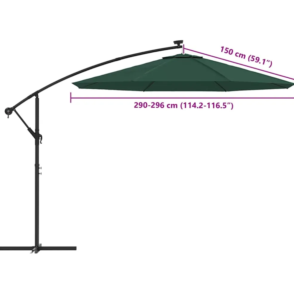 vidaXL Vervangingsdoek voor tuinparasol 300 cm groen