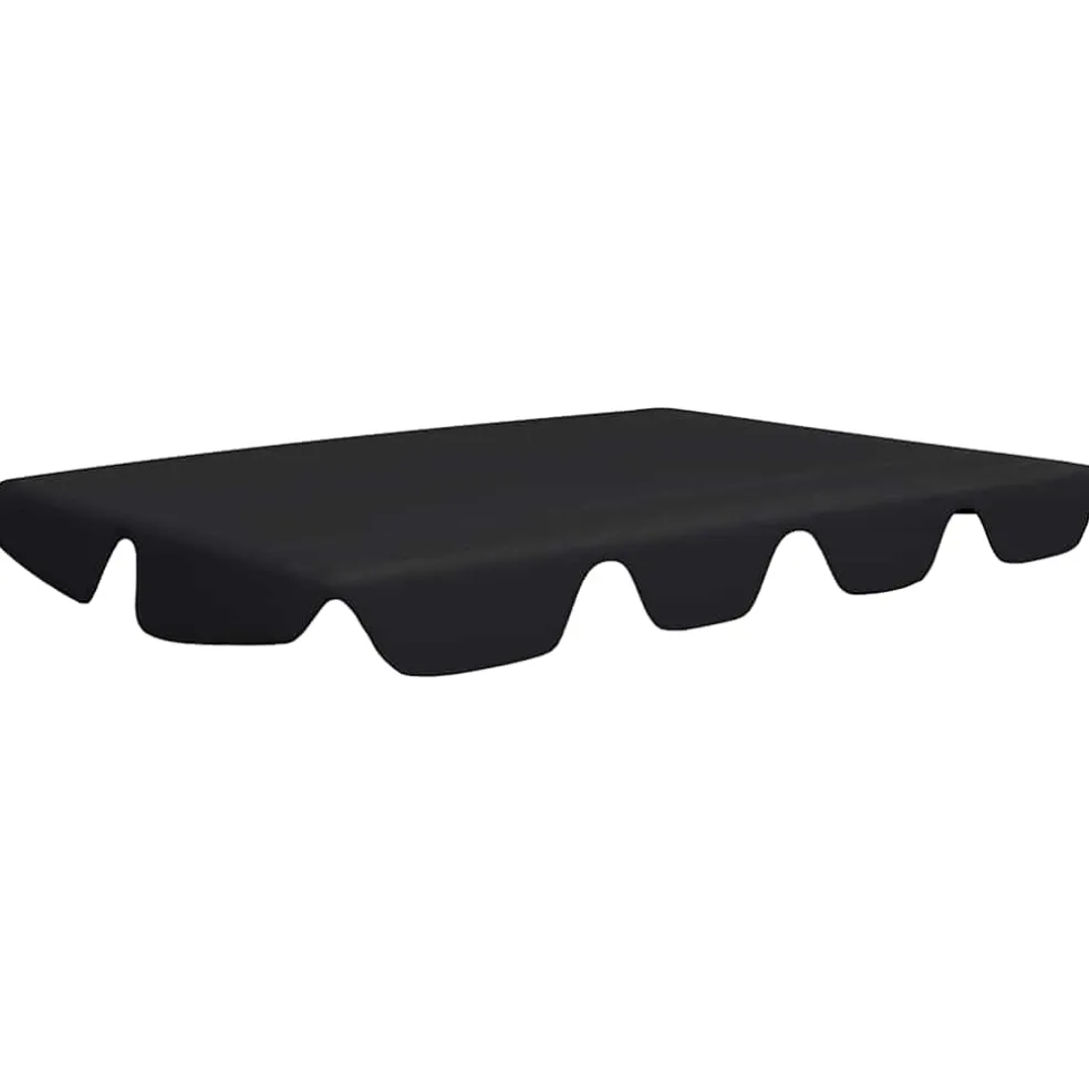 vidaXL Vervangingsluifel voor schommelbank 188/168x145/110 cm zwart