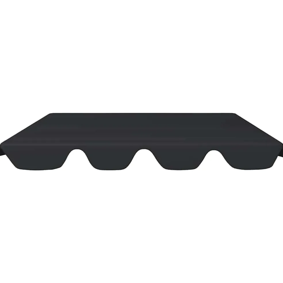 vidaXL Vervangingsluifel voor schommelbank 188/168x145/110 cm zwart