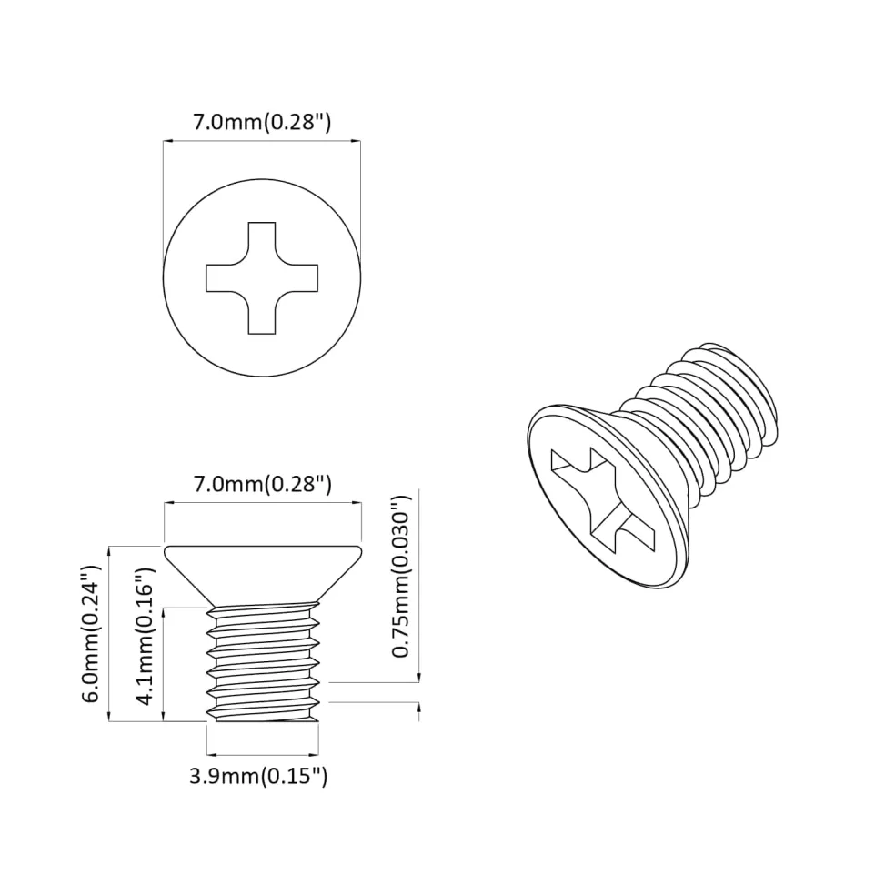 vidaXL Verzonken schroeven 2 st Zilver M4 x 6 mm Staal