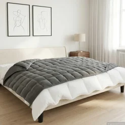 vidaXL Verzwaringsdeken Antraciet 152 x 203 cm 11 kg 100% Katoen 205T
