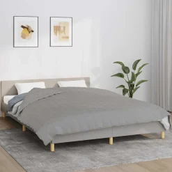 vidaXL Verzwaringsdeken 220x235 cm 15 kg stof grijs
