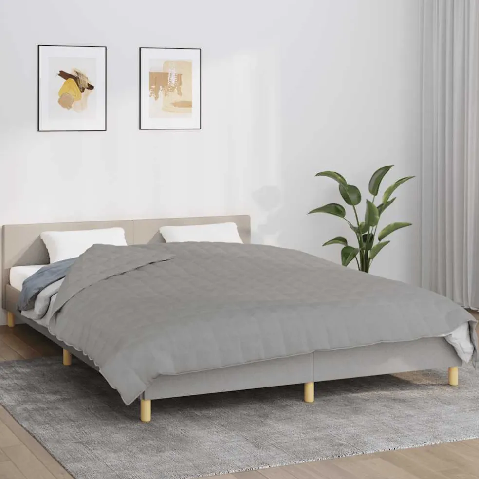 vidaXL Verzwaringsdeken 220x235 cm 15 kg stof grijs