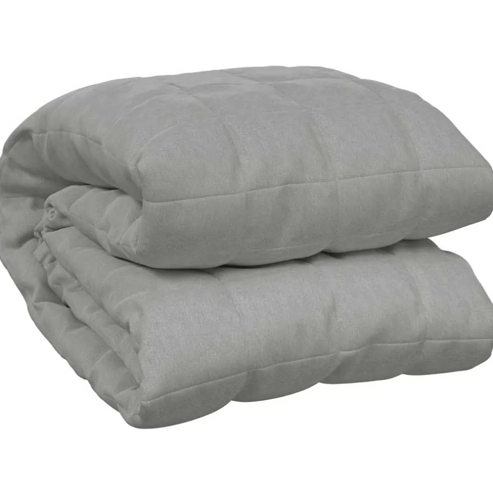 vidaXL Verzwaringsdeken 220x235 cm 15 kg stof grijs