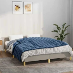 vidaXL Verzwaringsdeken 120x180 cm 9 kg stof blauw