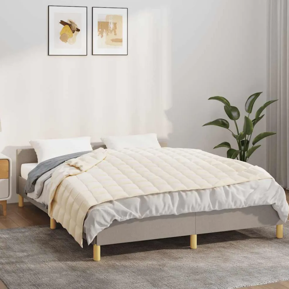 vidaXL Verzwaringsdeken 120x180 cm 9 kg stof lichtcrèmekleurig