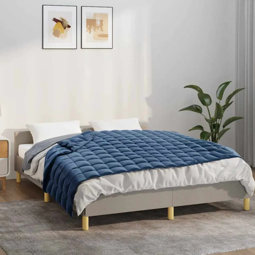 vidaXL Verzwaringsdeken 138x200 cm 10 kg stof blauw