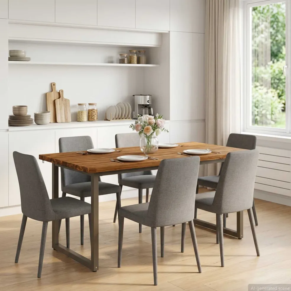 vidaXL Vierkante Eettafel 160 x 70 x 75 cm Massief Acaciahout Naturel