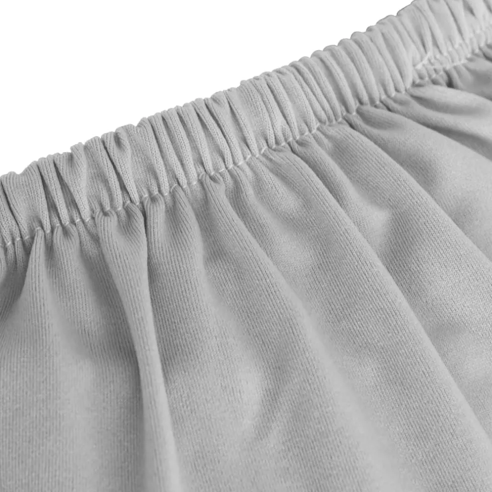 vidaXL Vierzitsbankhoes stretch polyester jersey grijs