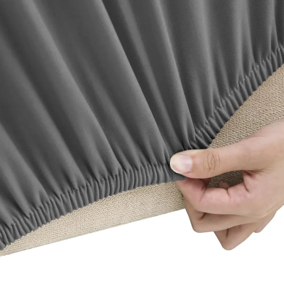 vidaXL Vierzitsbankhoes stretch polyester jersey antracietkleurig