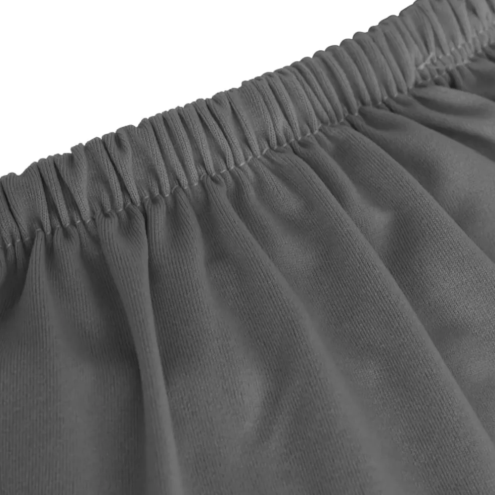 vidaXL Vierzitsbankhoes stretch polyester jersey antracietkleurig