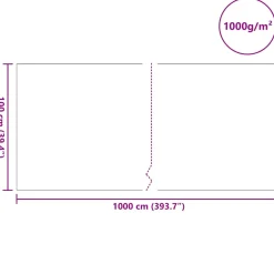 vidaXL Vijver Vlies 1 x 10 m Polyester en Katoen Grijs