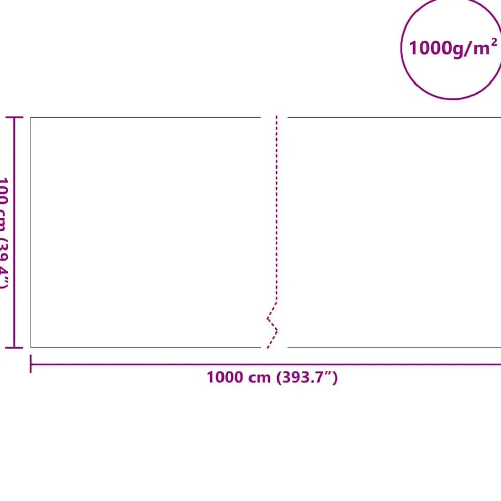 vidaXL Vijver Vlies 1 x 10 m Polyester en Katoen Grijs