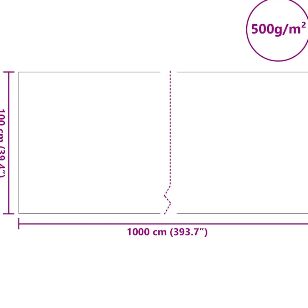 vidaXL Vijver Vlies 1 x 10 m Polyester en Katoen Grijs