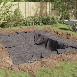 vidaXL Vijver Vlies 1 x 10 m Polyester en Katoen Grijs