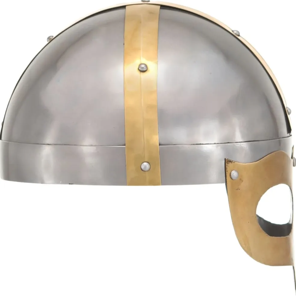 vidaXL Vikinghelm replica LARP staal zilverkleurig