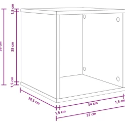 vidaXL Vinyl Album Doos Artisanaal eiken 37 x 36,5 x 38 cm