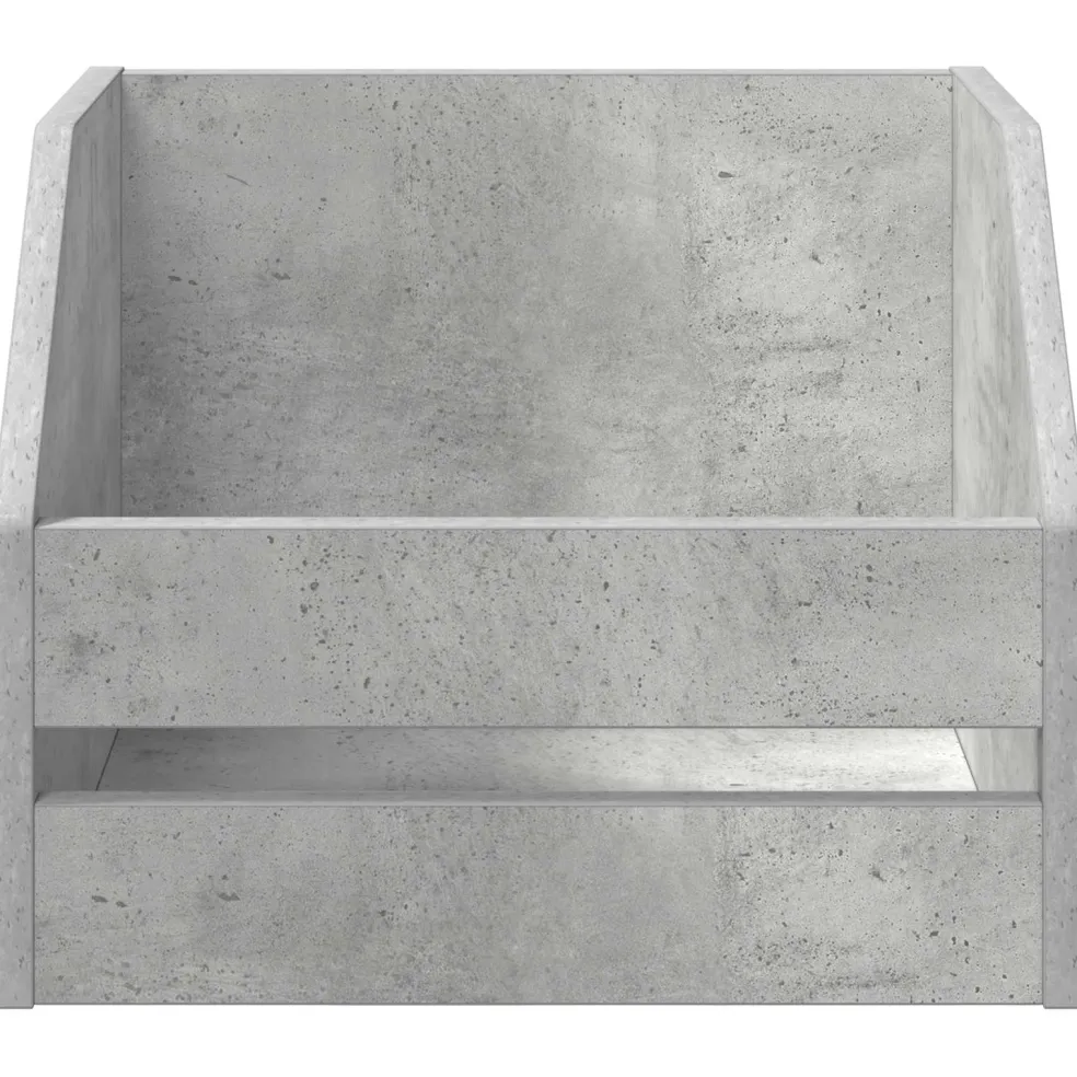 vidaXL Vinyl Album Doos Betongrijs 38 x 30 x 29 cm Bewerkt hout