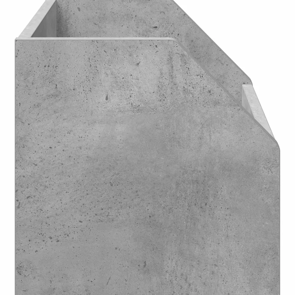 vidaXL Vinyl Album Doos Betongrijs 38 x 30 x 29 cm Bewerkt hout