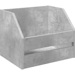 vidaXL Vinyl Album Doos Betongrijs 38 x 30 x 29 cm Bewerkt hout