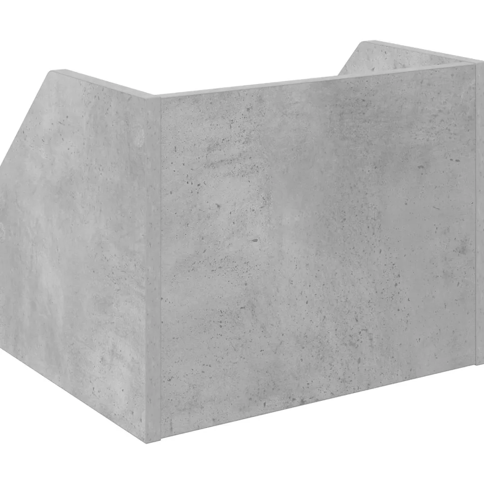vidaXL Vinyl Album Doos Betongrijs 38 x 30 x 29 cm Bewerkt hout