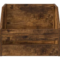 vidaXL Vinyl Album Doos Gerookt eiken 38 x 30 x 29 cm Bewerkt hout