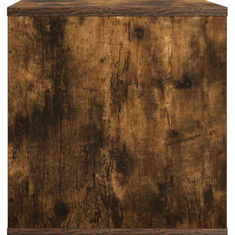 vidaXL Vinyl Album Doos Gerookt eiken 37 x 36,5 x 38 cm Bewerkt hout