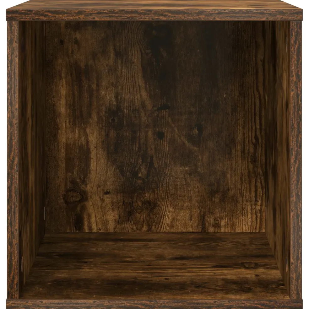 vidaXL Vinyl Album Doos Gerookt eiken 37 x 36,5 x 38 cm Bewerkt hout