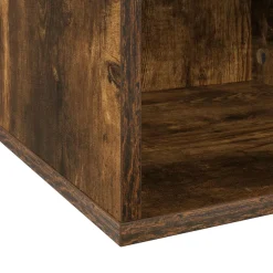 vidaXL Vinyl Album Doos Gerookt eiken 37 x 36,5 x 38 cm Bewerkt hout