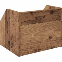 vidaXL Vinyl Album Doos Oud hout 38 x 30 x 29 cm Bewerkt hout