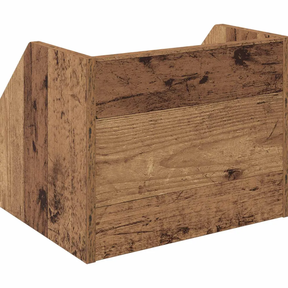 vidaXL Vinyl Album Doos Oud hout 38 x 30 x 29 cm Bewerkt hout