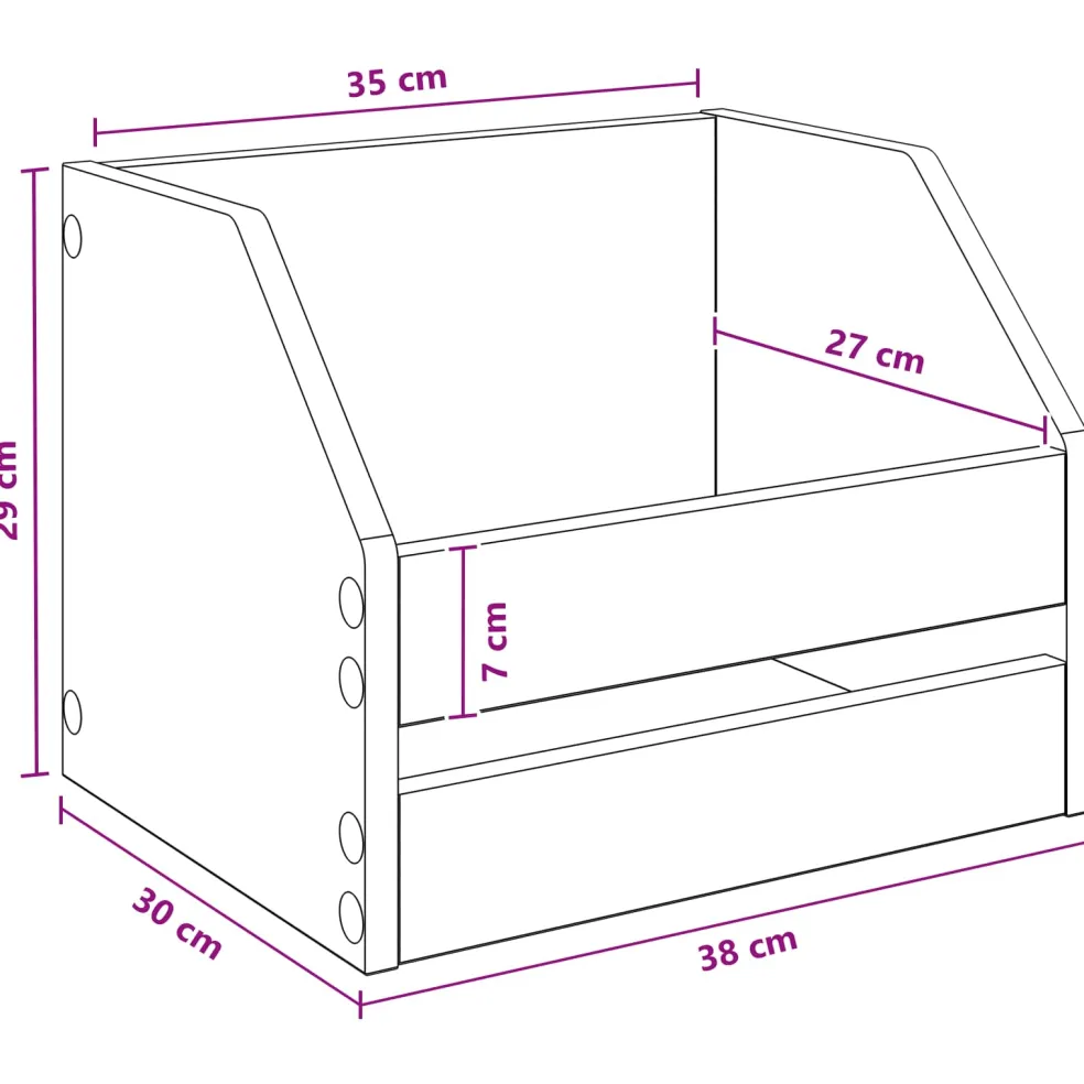 vidaXL Vinyl Album Doos Oud hout 38 x 30 x 29 cm Bewerkt hout
