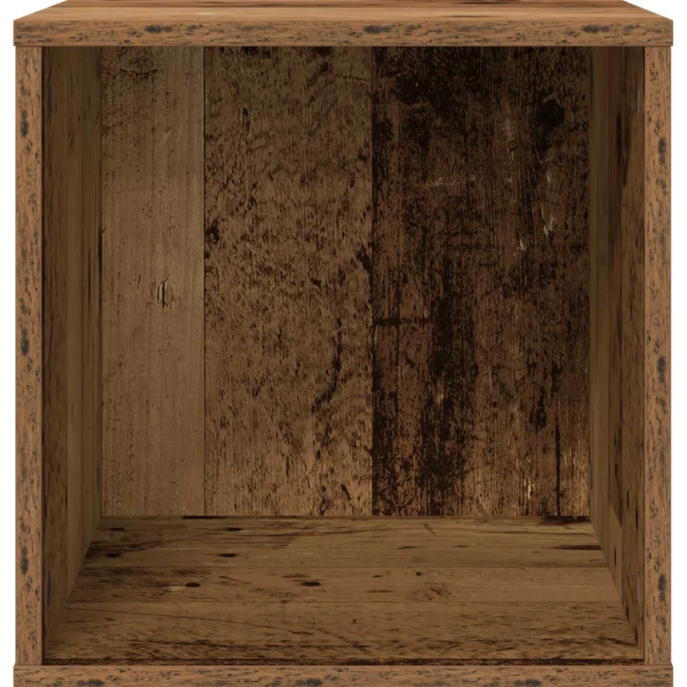 vidaXL Vinyl Album Doos Oud hout 37 x 36,5 x 38 cm Bewerkt hout