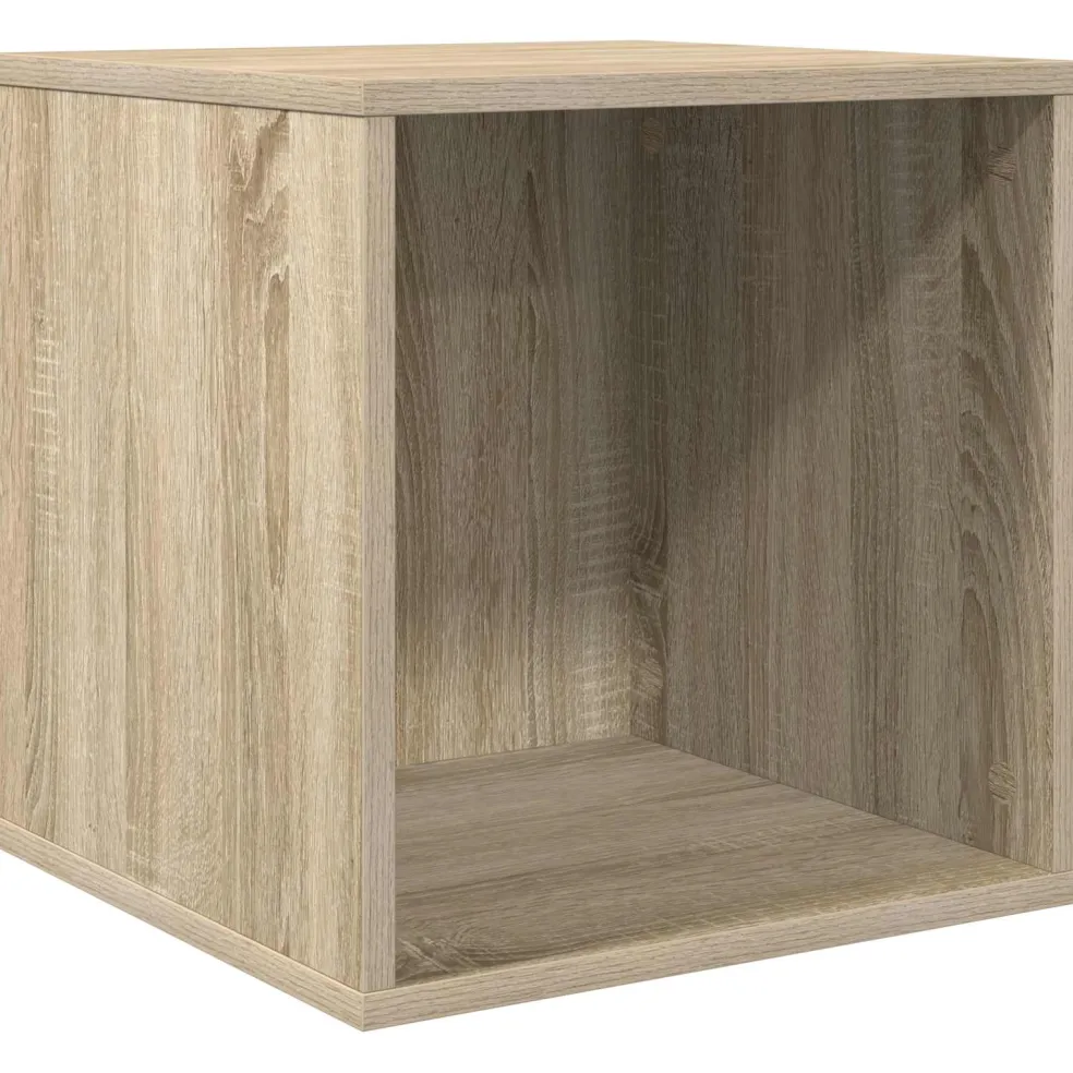 vidaXL Vinyl Album Doos Sonoma Eiken 37 x 36,5 x 38 cm Bewerkt hout