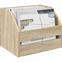 vidaXL Vinyl Album Doos Sonoma Eiken 38 x 30 x 29 cm Bewerkt hout