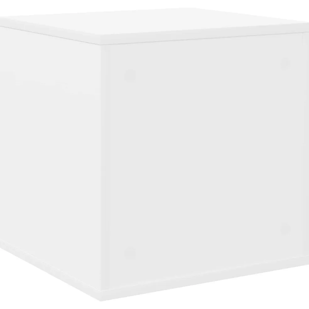 vidaXL Vinyl Album Doos Wit 37 x 36,5 x 38 cm Bewerkt hout