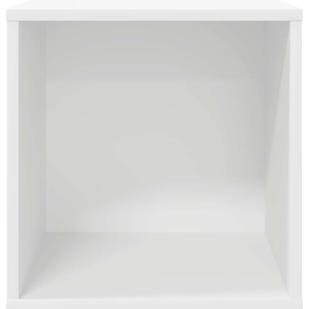 vidaXL Vinyl Album Doos Wit 37 x 36,5 x 38 cm Bewerkt hout