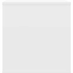 vidaXL Vinyl Album Doos Wit 37 x 36,5 x 38 cm Bewerkt hout