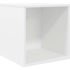 vidaXL Vinyl Album Doos Wit 37 x 36,5 x 38 cm Bewerkt hout