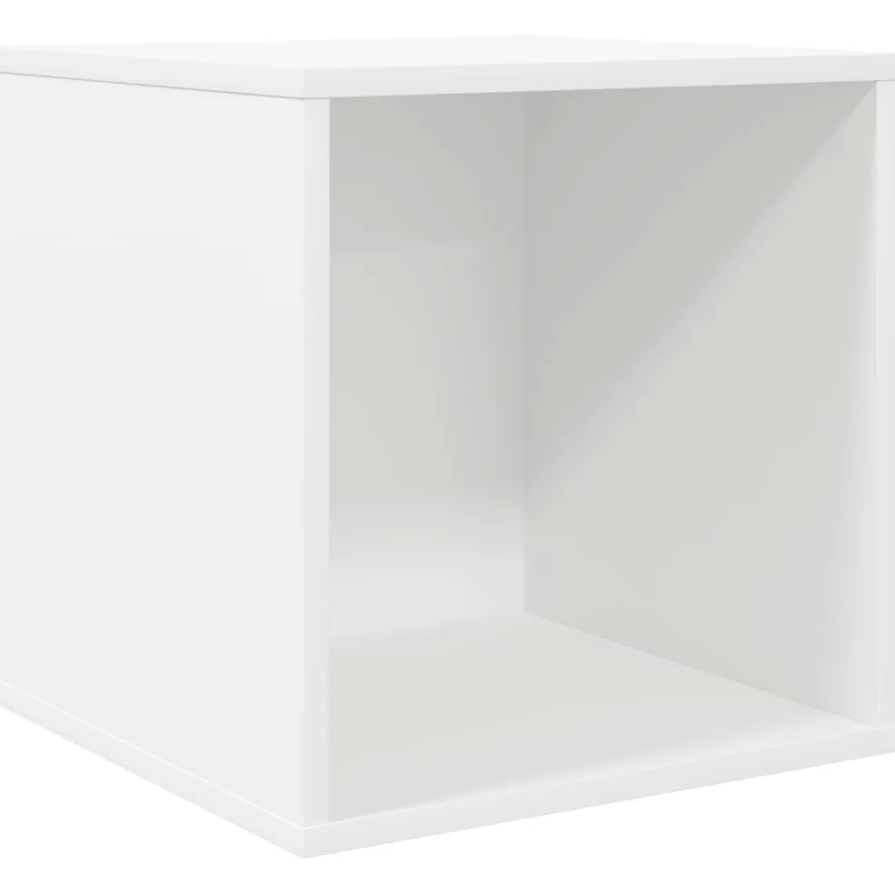 vidaXL Vinyl Album Doos Wit 37 x 36,5 x 38 cm Bewerkt hout