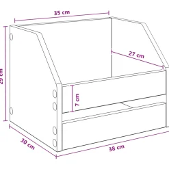 vidaXL Vinyl Album Doos Zwart eiken 38 x 30 x 29 cm Bewerkt hout