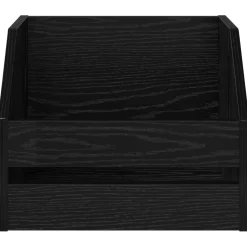 vidaXL Vinyl Album Doos Zwart eiken 38 x 30 x 29 cm Bewerkt hout