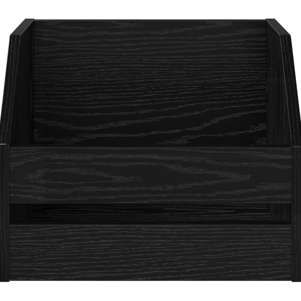 vidaXL Vinyl Album Doos Zwart eiken 38 x 30 x 29 cm Bewerkt hout