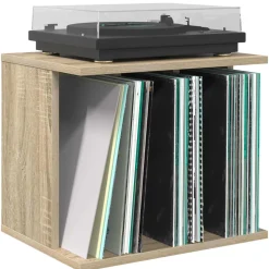 vidaXL Vinyl Platenspeler Opslag Sonoma Eiken 42 x 33 x 36 cm