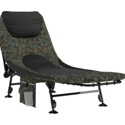 vidaXL Visbed met verstelbare modderpoten inklapbaar camouflage