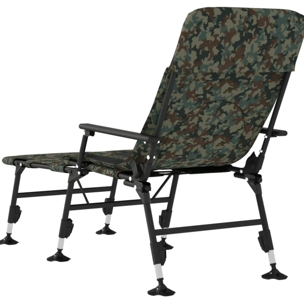 vidaXL Visbed met verstelbare modderpoten inklapbaar camouflage