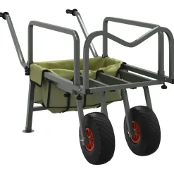 vidaXL Viskar met 2 wielen gepoedercoat staal groen