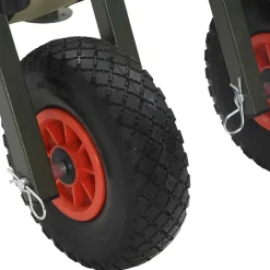 vidaXL Viskar met 2 wielen gepoedercoat staal groen