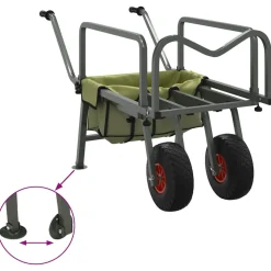 vidaXL Viskar met 2 wielen gepoedercoat staal groen